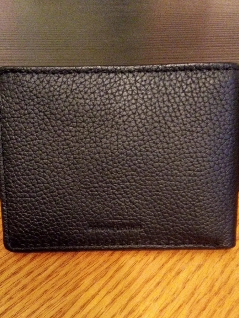 Calvin Klein Black Pebbled Leather Bi-Fold Card Holder